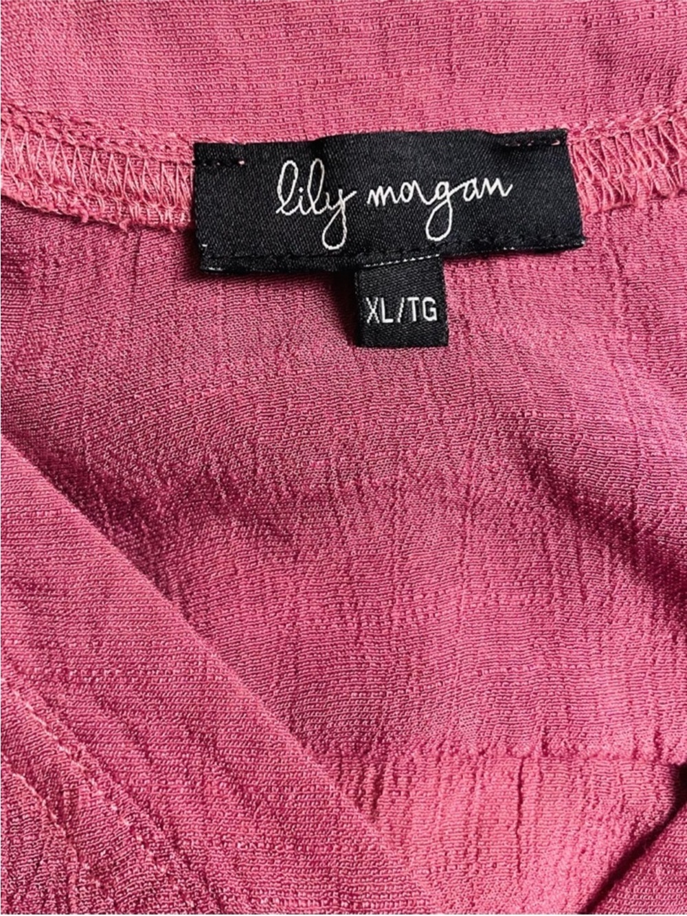 Lily Morgan Textured Button-Up Top in Raspberry Pink - Picture 2 of 8